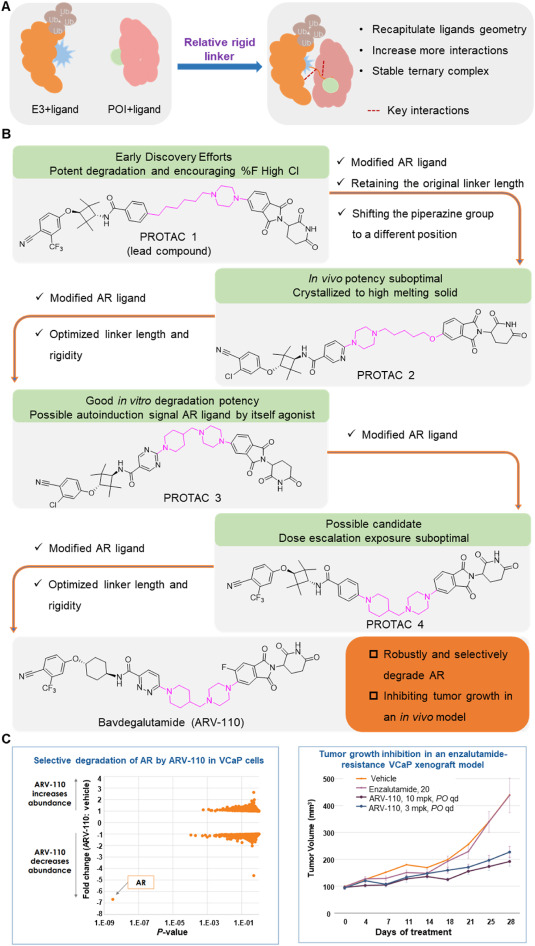 Figure showing how analysis of solvent-exposed regions and linkage-site changes can improve interactions and selectivity.